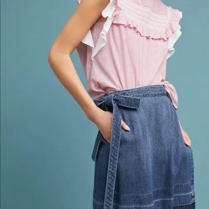 Anthropologie Denim Wrap Skirt